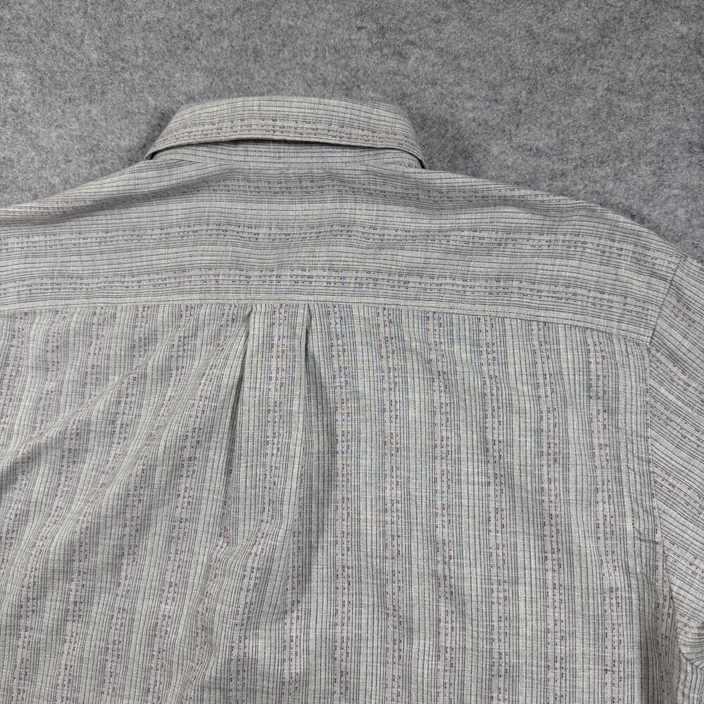 Vintage Tommy Bahama Silk Shirt Mens M Gray Long Sleeve Button Up Textured Beach - Picture 10 of 15